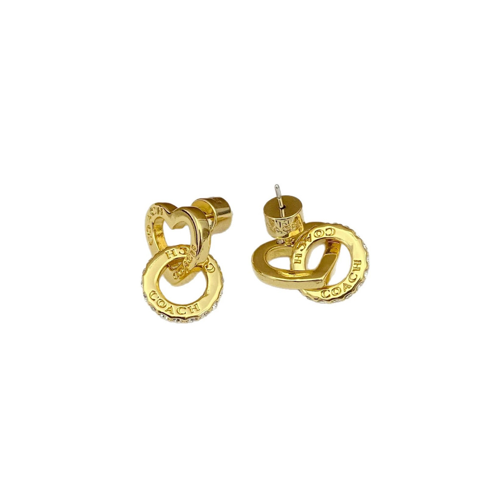 Coach Geometric Heart Rhinestone Earrings - Picture 5 of 6